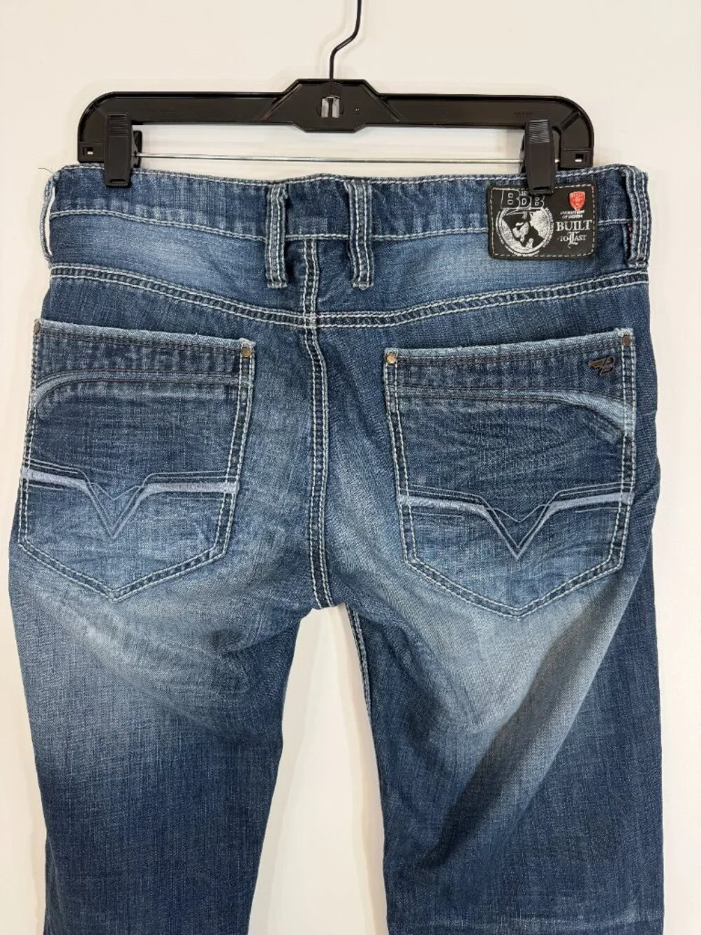 Buffalo David Bitton Men's Sirwan Slim Straight Jeans 33x32 Blue Denim Pants